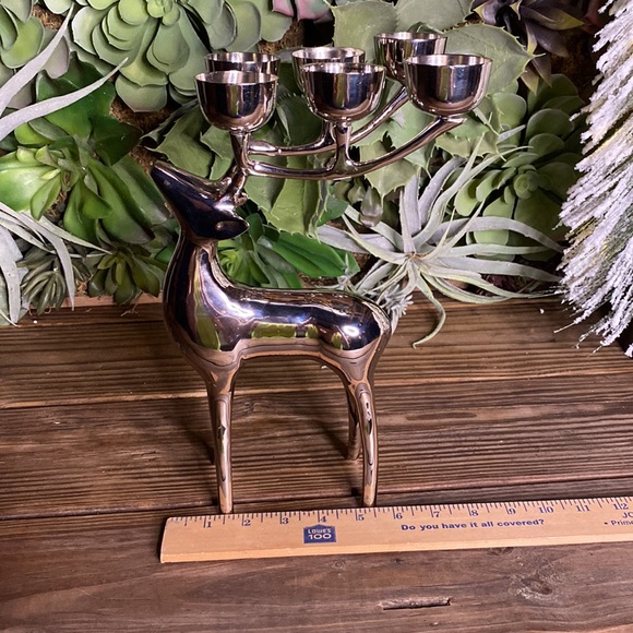 Pottery Barn Large Metal Reflective Silver Reindeer Tea Light Candle Holder - Picture 14 of 16